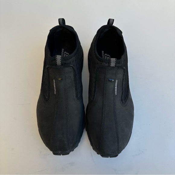 Skechers Shoes Mens 11 Wide EW Black Stamina Approach Slip on Nubuck Leather - Picture 2 of 8